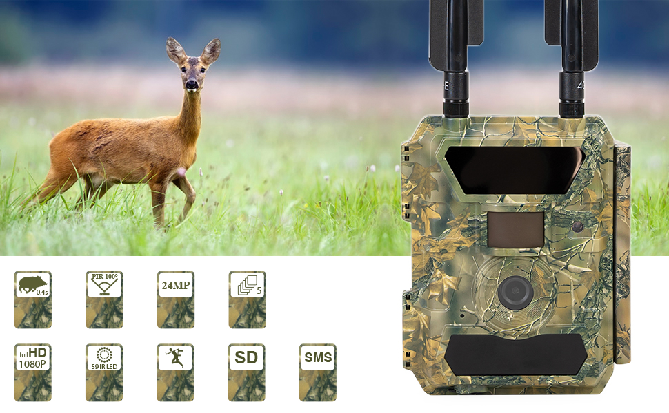 Caméra de chasse PNI Hunting 400C PRO 24MP avec Internet 4G LTE