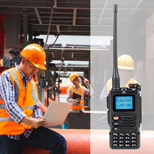 Stație radio portabilă VHF/UHF, dualband, Funcție VOX hands-free, Stație radio compactă și robustă, Stație radio pentru situații de urgență