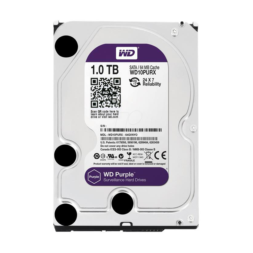 Hard Disk intern Western Digital WD10PURX HDD 1TB Purple CCTV