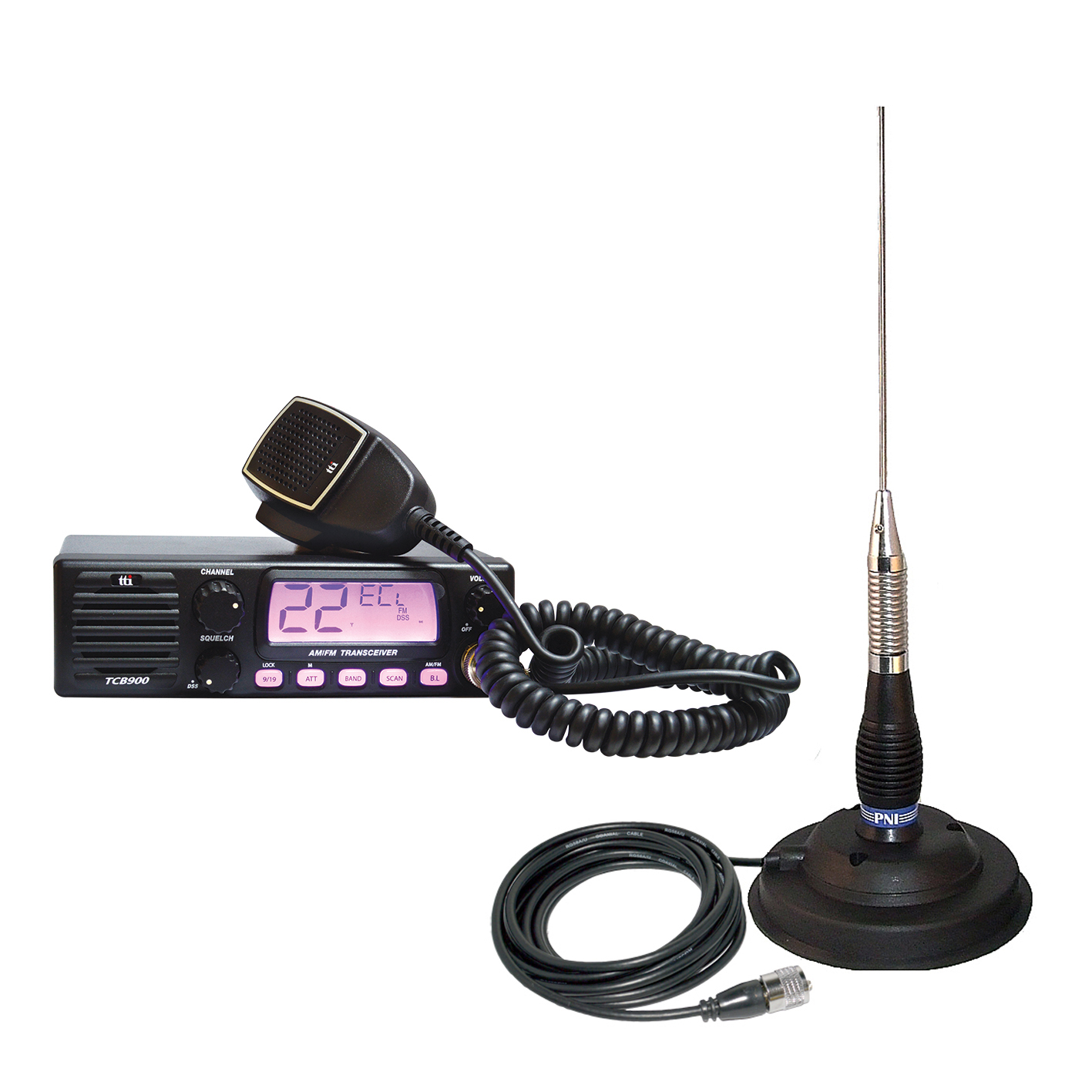 Kit Statie radio CB TTi TCB-900 + Antena PNI ML100 pni.ro imagine noua 2022
