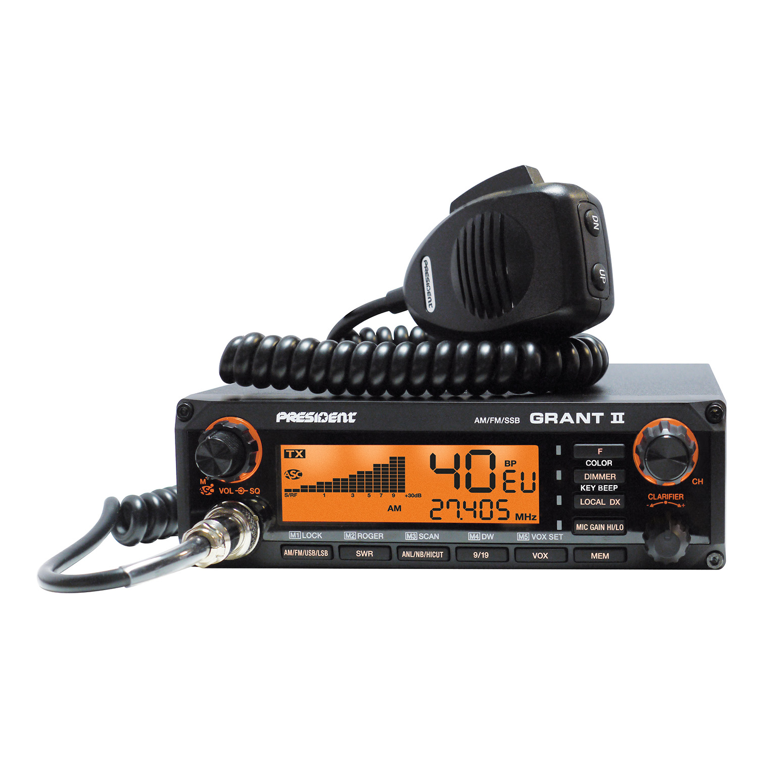 Statie radio CB President Grant II ASC, AM/FM/SSB cu squelch automat cod TXMU510