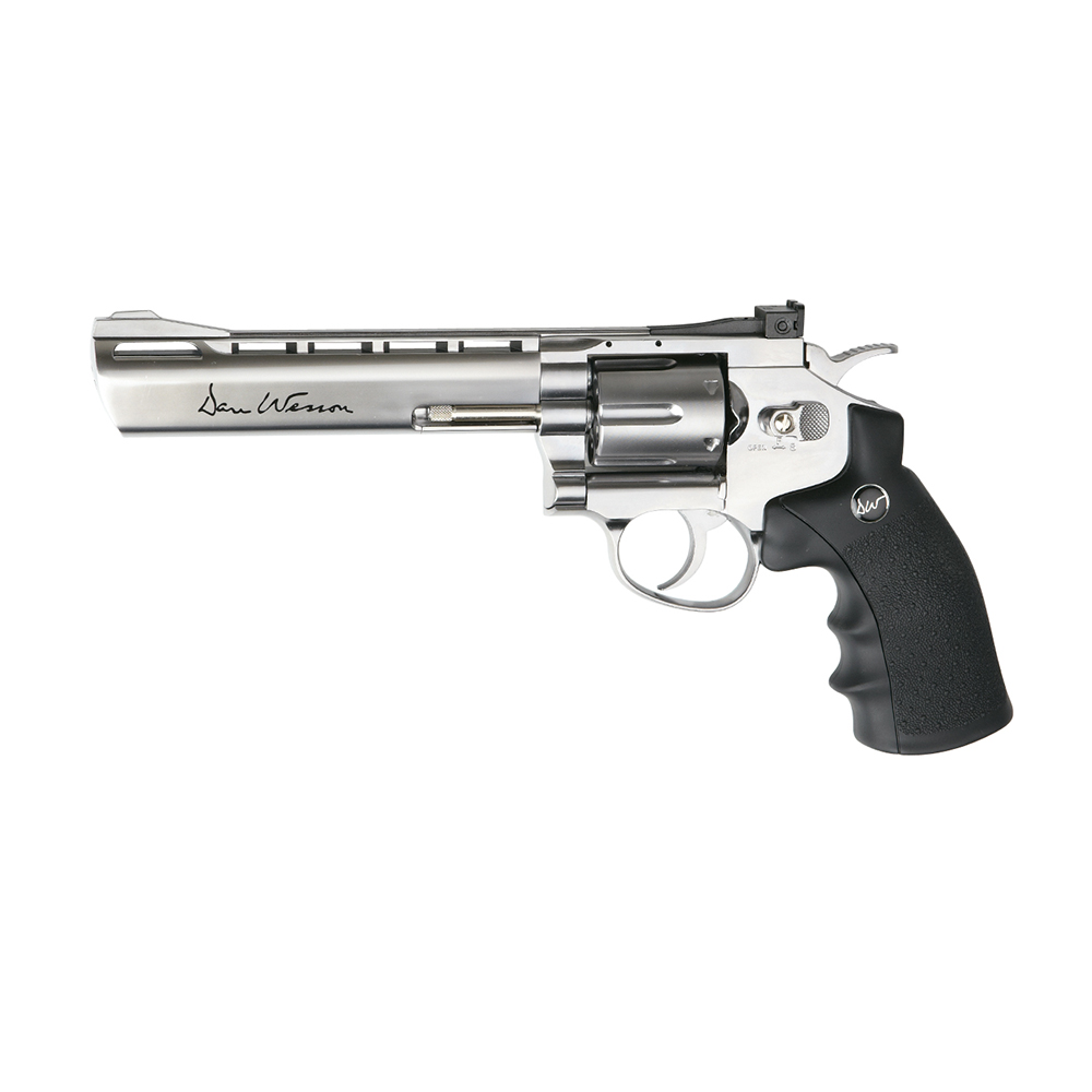 Revolver Dan Wesson 6 inch silver cu CO2 pentru airsoft calibru 6 mm