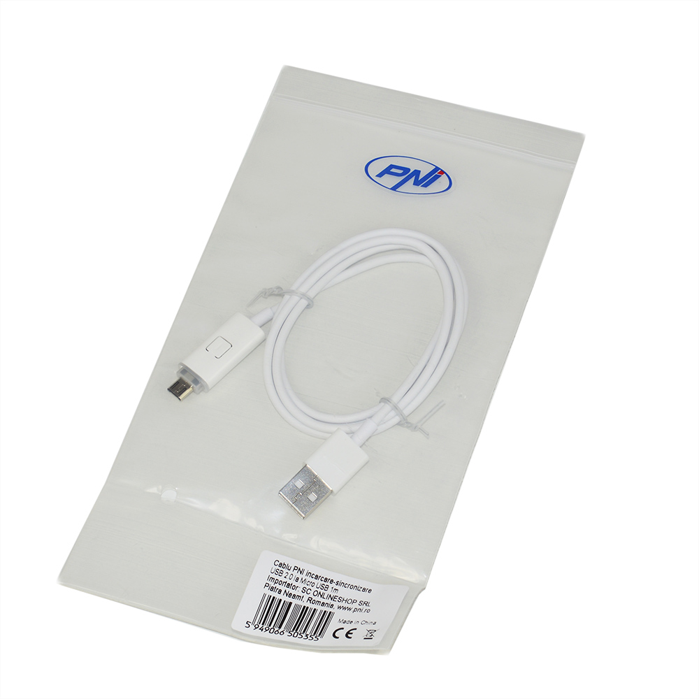 Cablu PNI incarcare sincronizare USB 2.0 la Micro USB 1m PNI imagine noua 2022