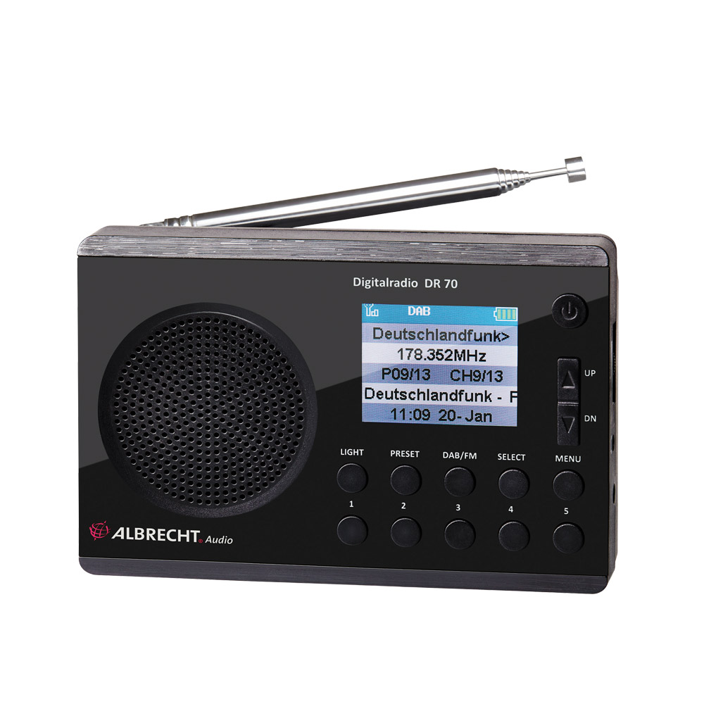 Radio digital DAB si FM Albrecht DR 70 cu display color 220V/baterii Cod 27370