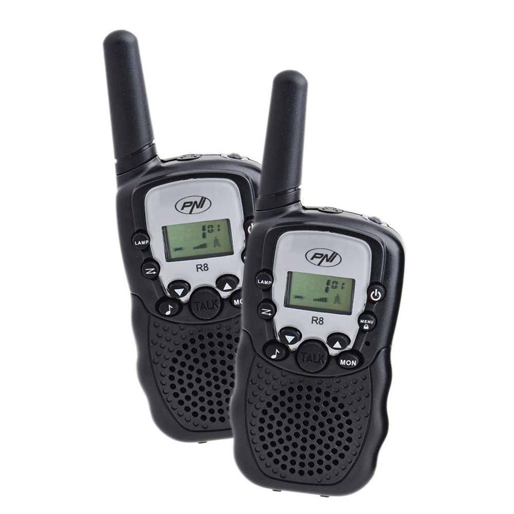 Statie radio walkie talkie PNI PMR R8 emisie receptie, set 2 buc