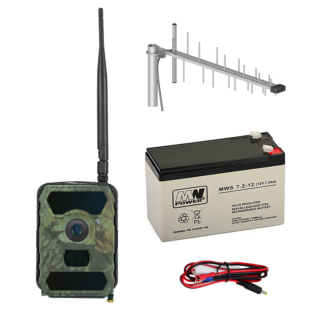 Kit camera vanatoare PNI Hunting 300C cu INTERNET + Acumulator + Antena GSM + Cablu + 2 ani abonament