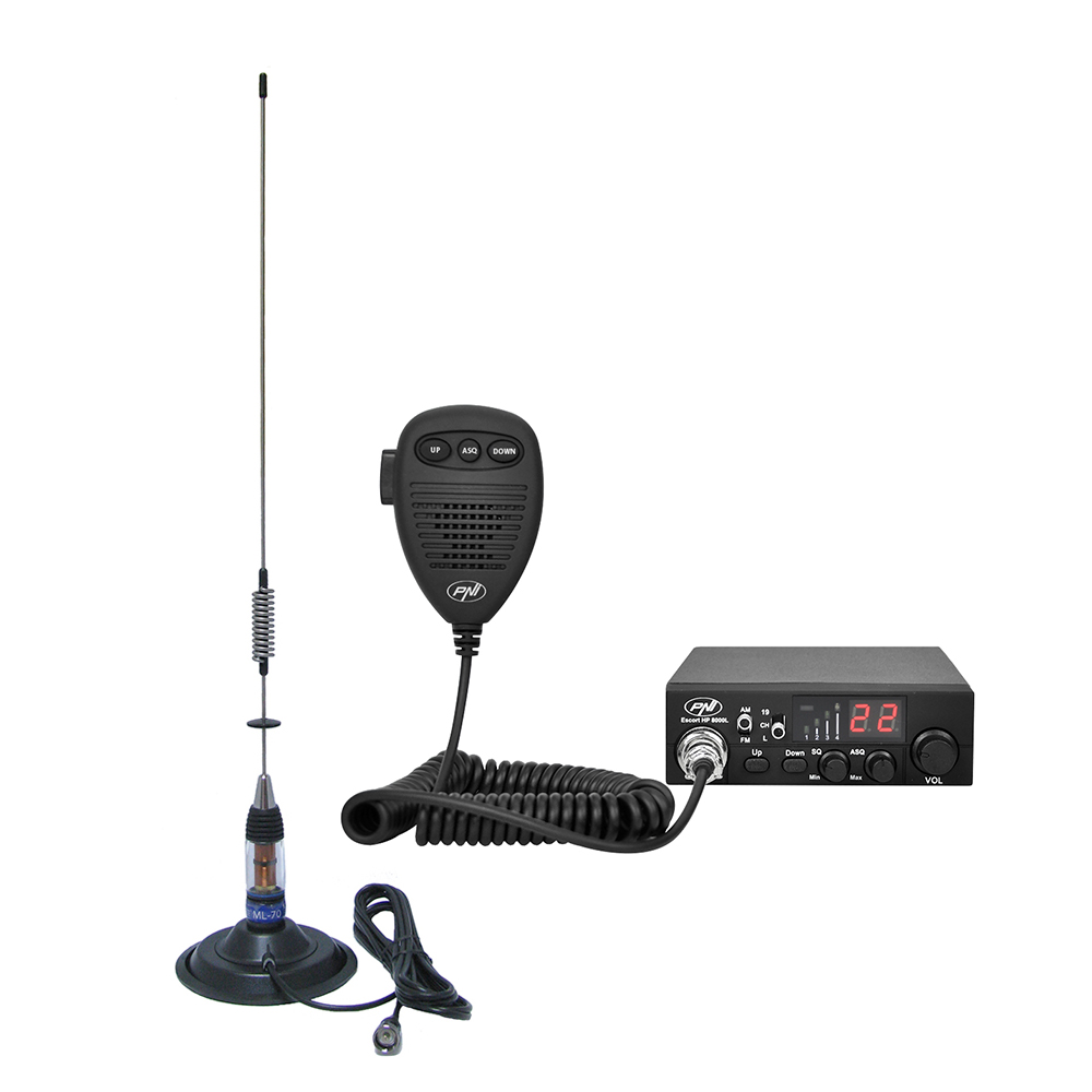 Kit Statie radio CB PNI ESCORT HP 8000L ASQ + Antena CB PNI ML70 image3