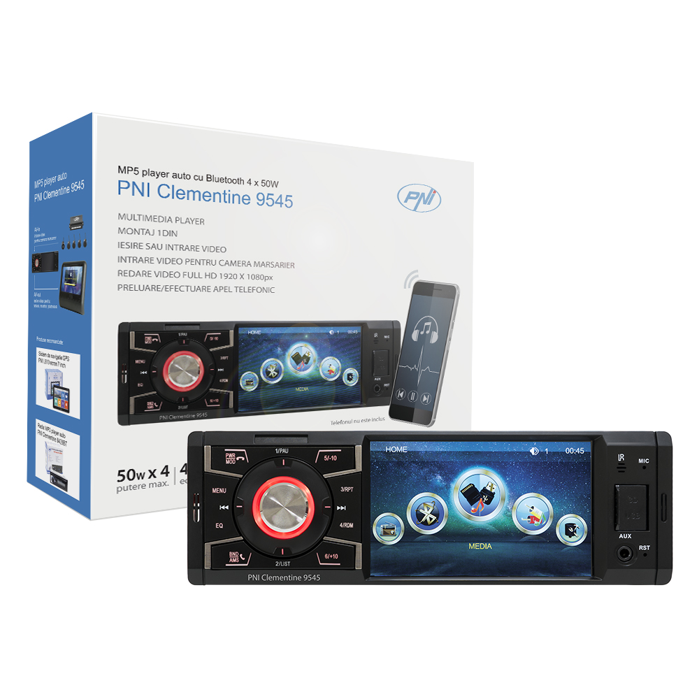 MP5 player auto PNI Clementine 9545 1DIN display 4 inch, 50Wx4, Bluetooth, radio FM, SD si USB, 2 RCA video IN/OUT image8