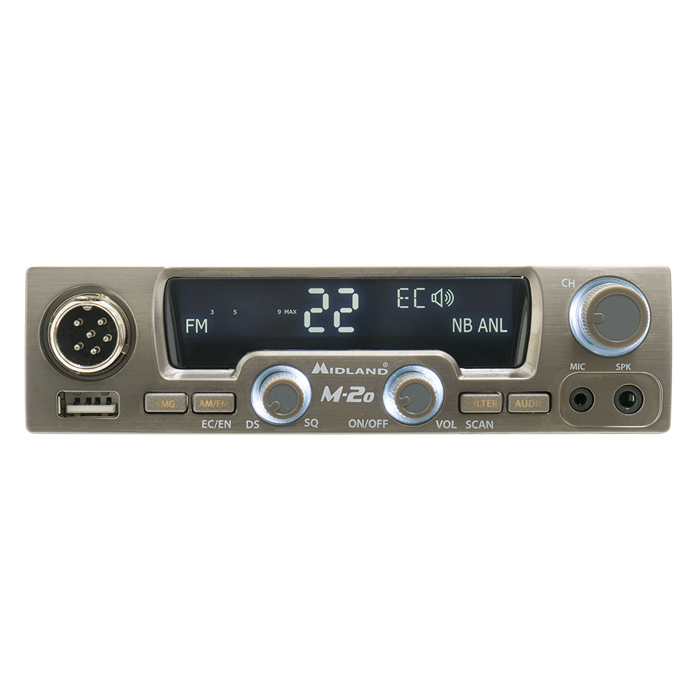 Statie radio CB Midland M20 cu USB, ASQ Digital, S-Metru digital 4W 12V Cod C1186 - 2 | YEO