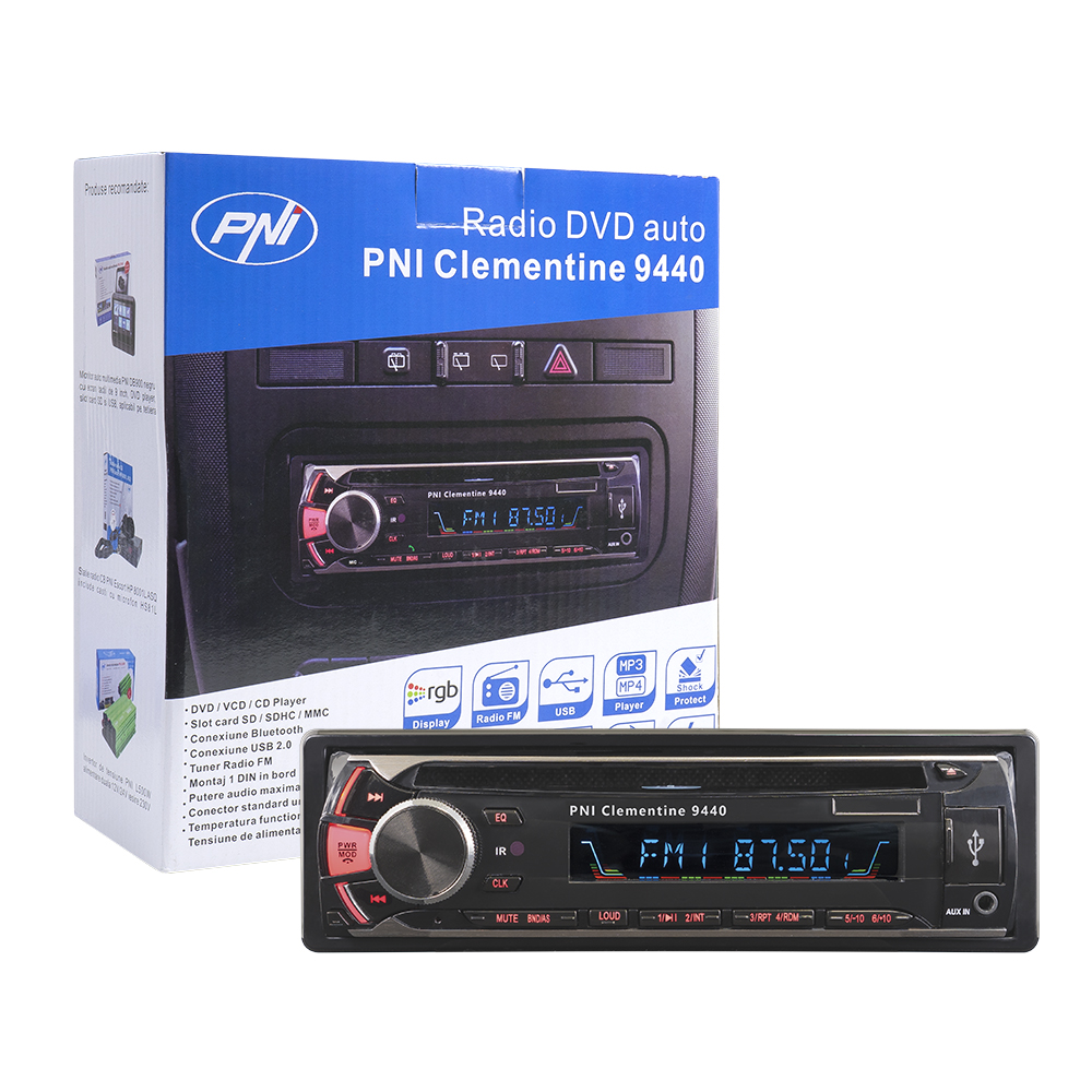 Radio DVD auto PNI Clementine 9440 1 DIN radio FM, SD, USB, iesire video si Bluetooth image4