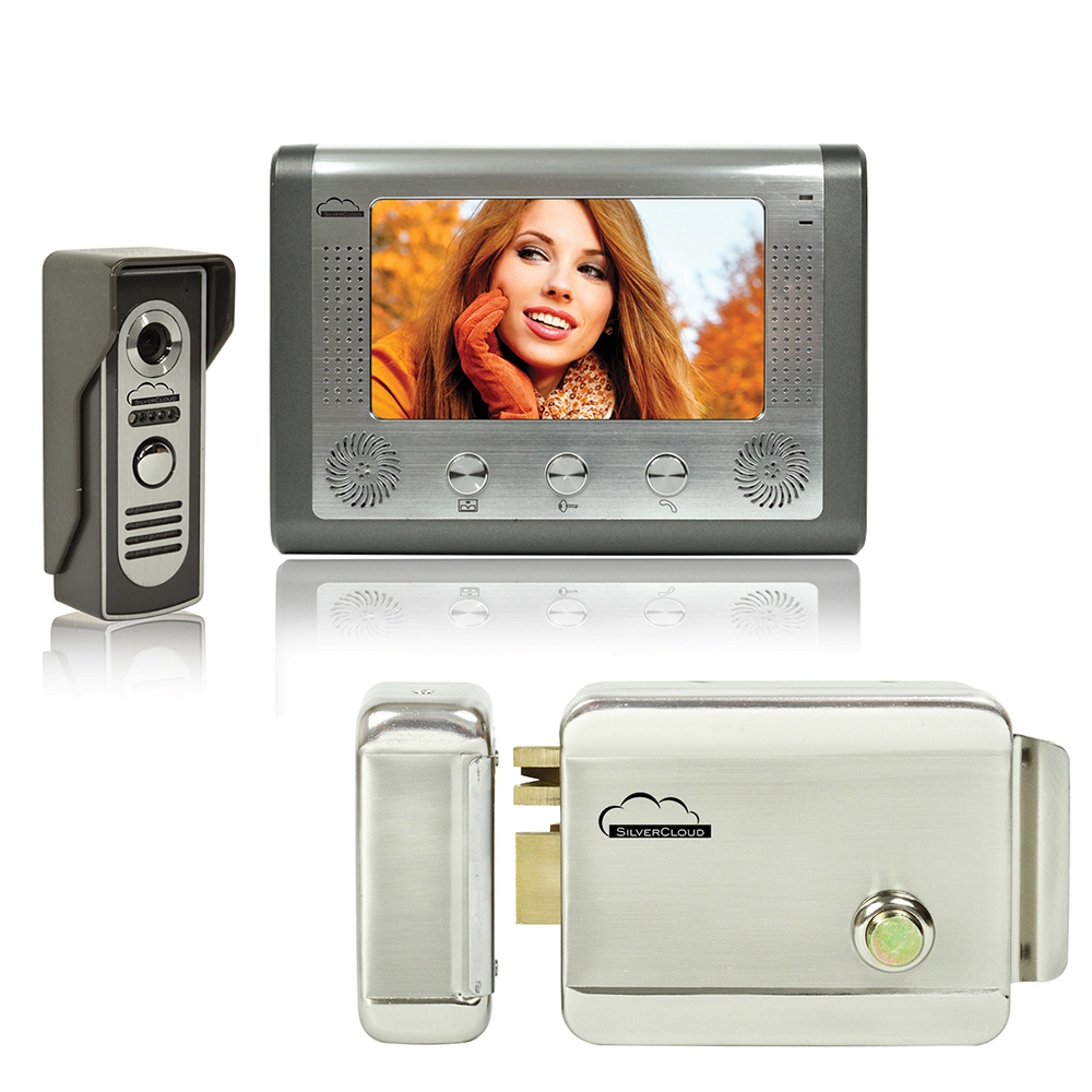 Kit Interfon video SilverCloud House 715 cu ecran LCD de 7 inch si Yala electromagnetica SilverCloud YR300 PNI imagine noua 2022
