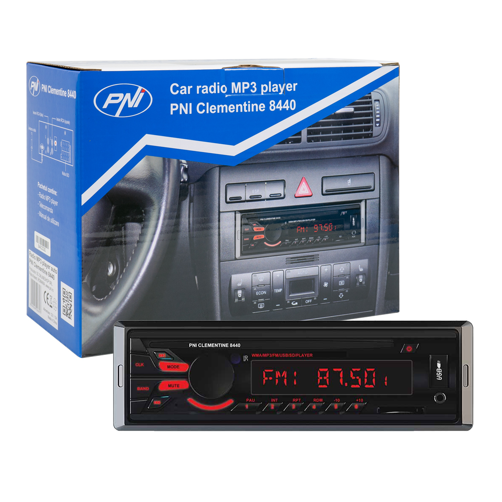 Radio MP3 player auto PNI Clementine 8440, 4x45w, 12V, 1 DIN, cu SD, USB, AUX, RCA image4