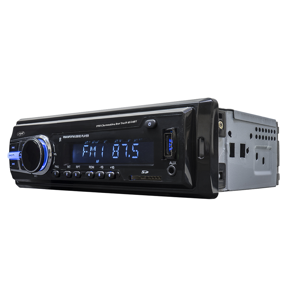 Radio MP3 player auto PNI Clementine Bus Truck 8524BT RDS 4x45w 12V/24V 1 DIN cu SD, USB, AUX, RCA si Bluetooth image1