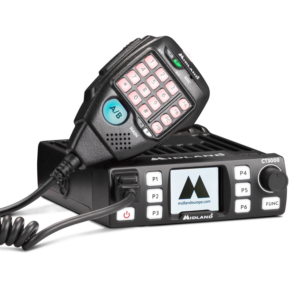 Statie radio VHF/UHF mobila Midland CT3000 dual band 136-174Mhz – 400-470Mhz Cod C1325 Midland imagine noua 2022