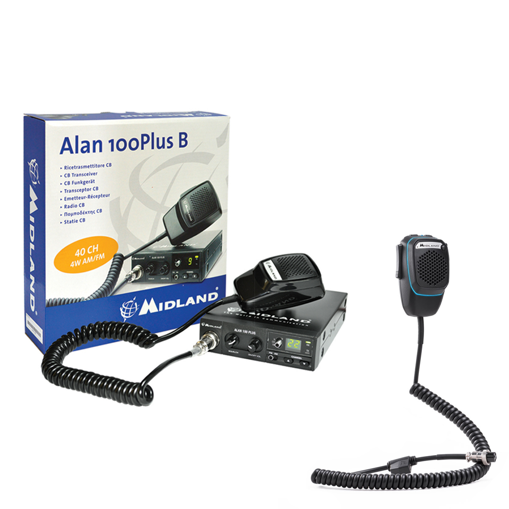 Kit CBTalk Statie radio CB Midland Alan 100 + Microfon inteligent Dual Mike cu Bluetooth 4 pini