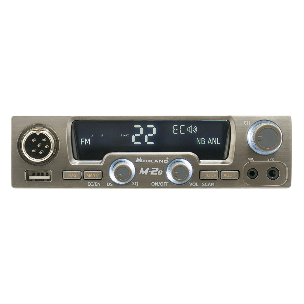 Kit CBTalk Statie radio CB Midland M20 + Microfon inteligent Dual Mike cu Bluetooth 6 pini