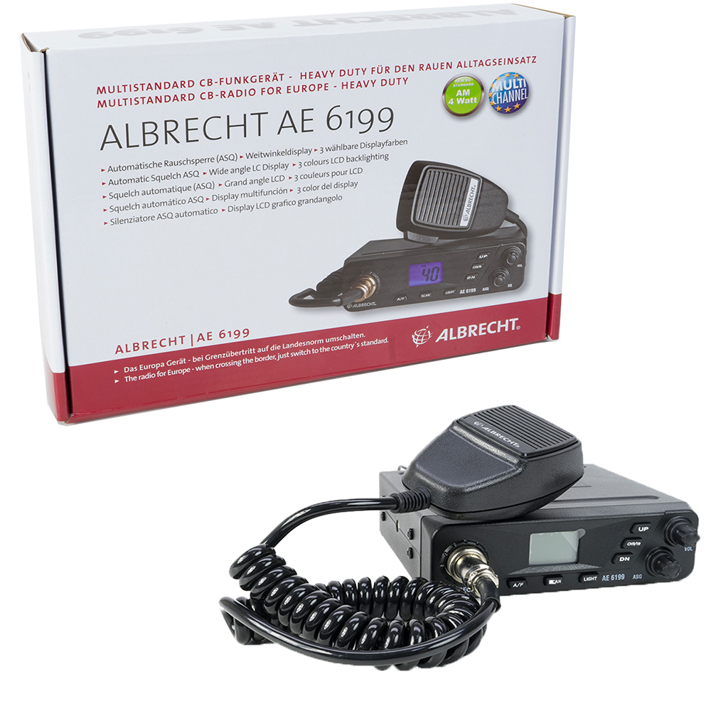Kit CBTalk Statie radio CB Albrecht AE 6199 ASQ + Microfon inteligent Dual Mike cu Bluetooth 6 pini