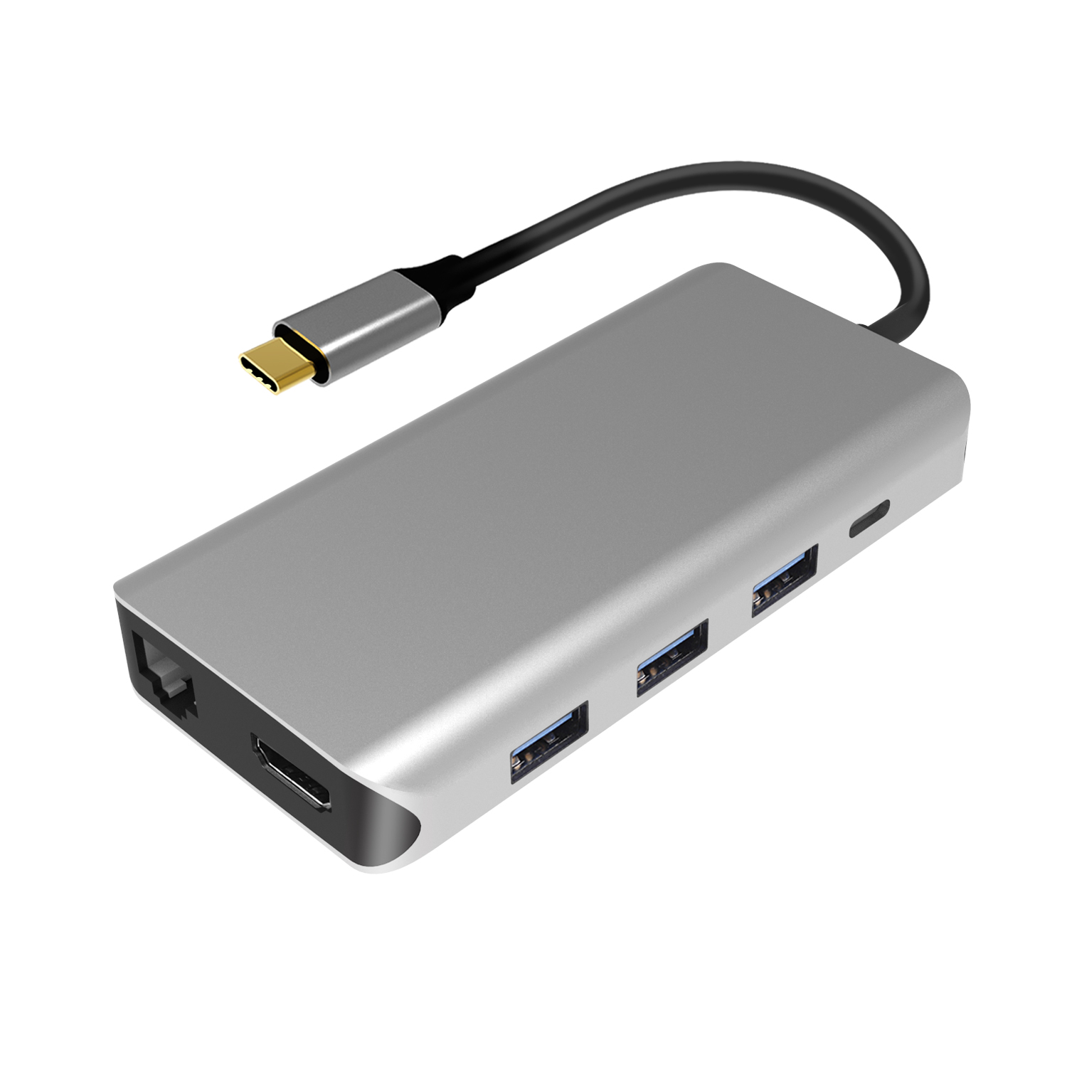 Adaptor multiport PNI MP09 USB-C la HDMI, 4 x USB 3.0, SD/TF, RJ45, USB-C PD, 9 iesiri PNI imagine noua 2022