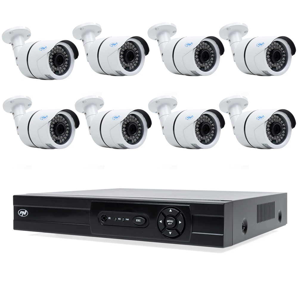 Pachet DVR/NVR PNI House AHD808 - 8 canale 4MP H265 + 8 camere PNI House AHD40 4MP IP66