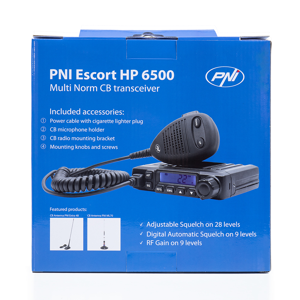 Statie radio CB PNI Escort HP 6500, multistandard, 4W, AM-FM, 12V, ASQ, RF Gain, mufa de bricheta inclusa AM/FM comutati doar in banda EU - 3 | YEO