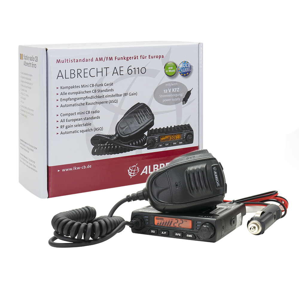 Pachet statie radio CB Albrecht AE 6110 ASQ + Antena PNI ML70 cu magnet