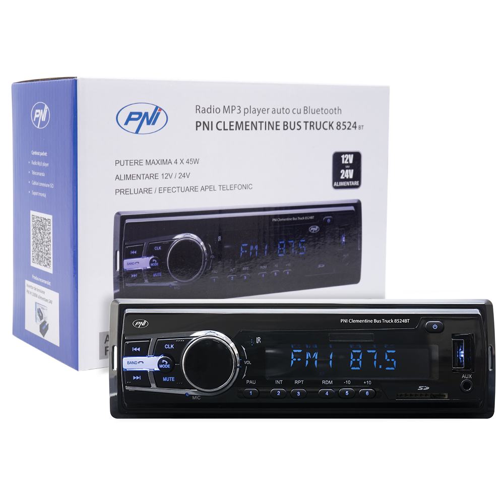 Pachet Radio MP3 player auto PNI Clementine 8524BT 4x45w + Difuzoare auto coaxiale PNI HiFi500, 100W, 12.7 cm image9