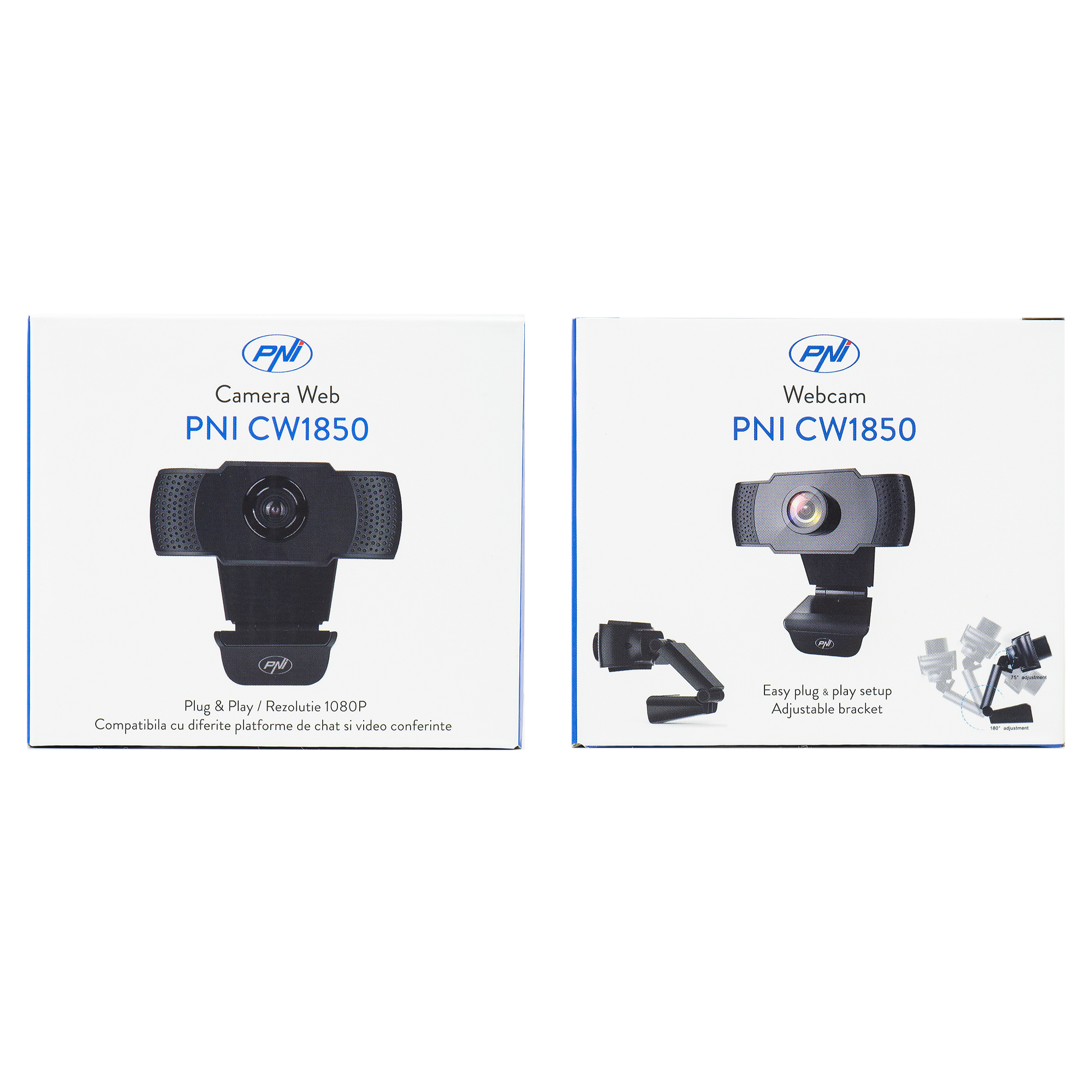 Camera Web PNI CW1850 Full HD 1080P 2MP, USB, clip-on, microfon stereo incorporat image5