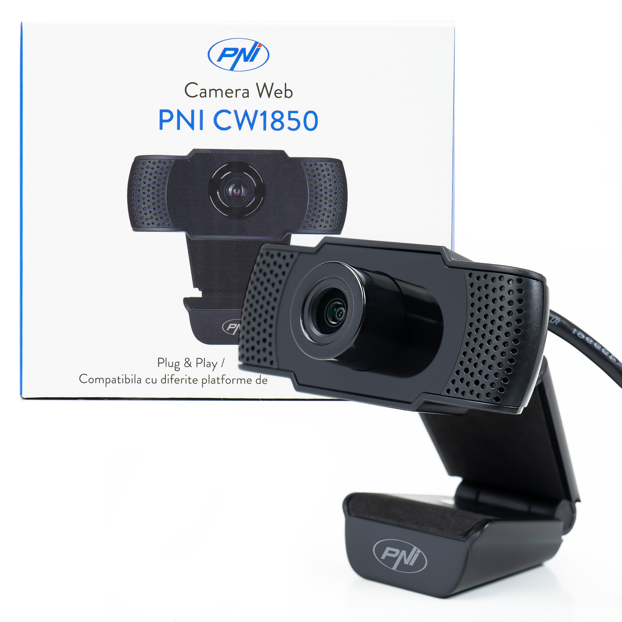 Camera Web PNI CW1850 Full HD 1080P 2MP, USB, clip-on, microfon stereo incorporat image6