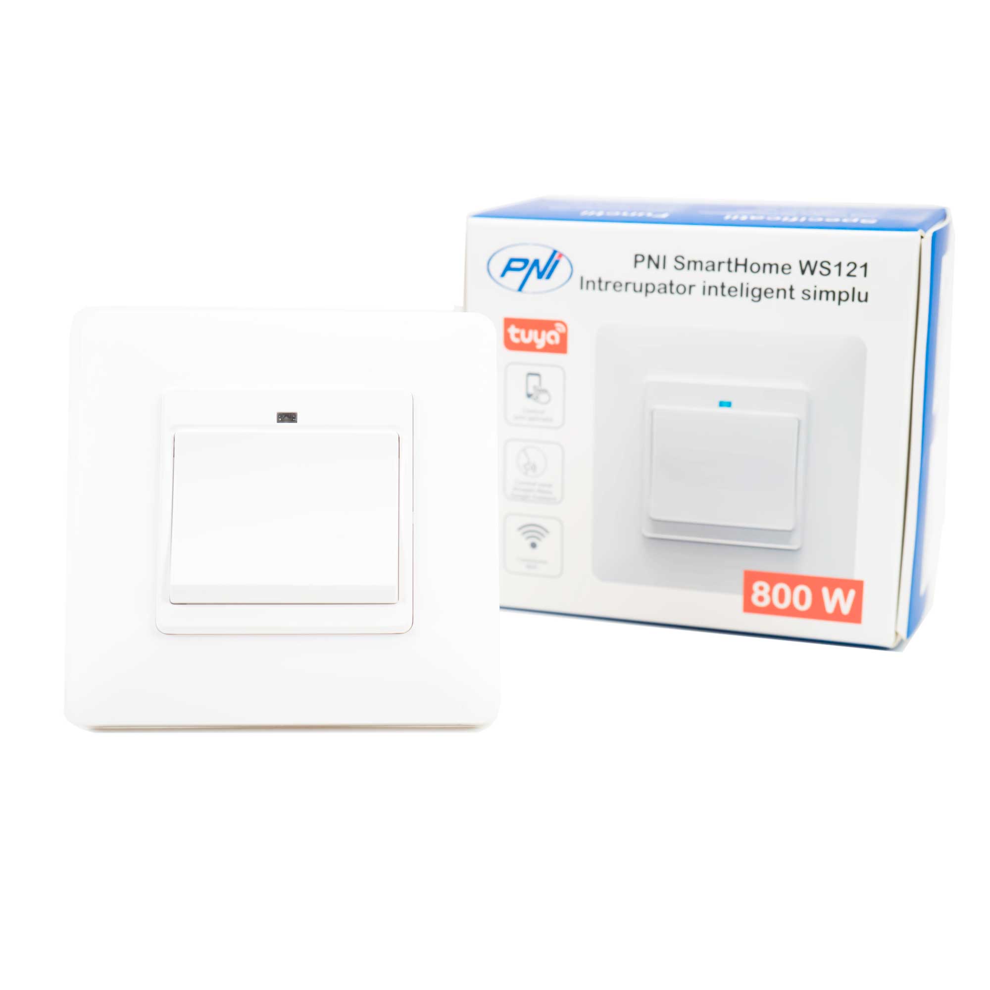 Intrerupator inteligent simplu PNI SmartHome WS121 pentru control lumini prin internet cu App Tuya Smart, compatibil Amazon Alexa si Google Home - 6 | YEO