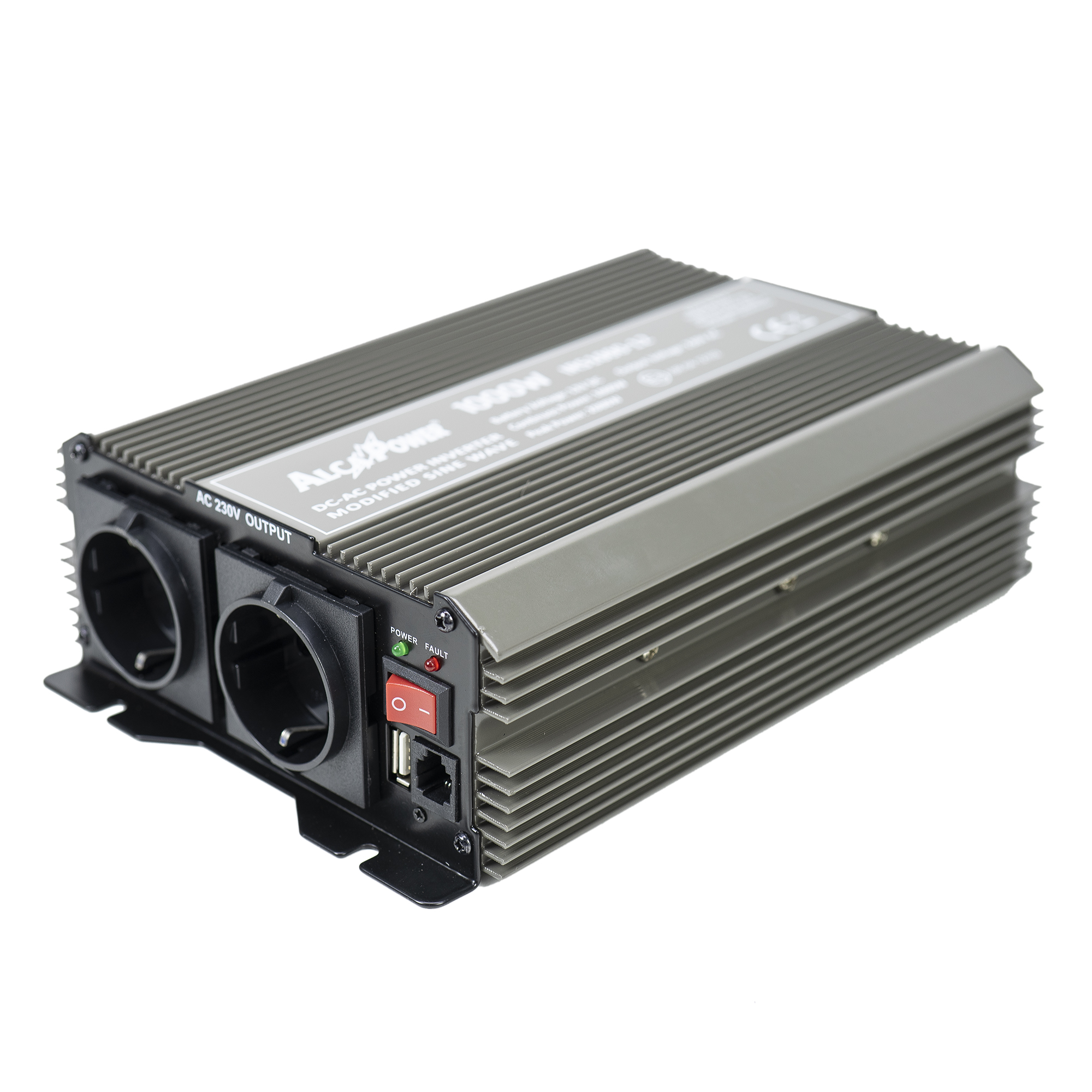 Invertor de tensiune AlcaPower by President 1500W 12V-230V, sinusoida modificata, port USB