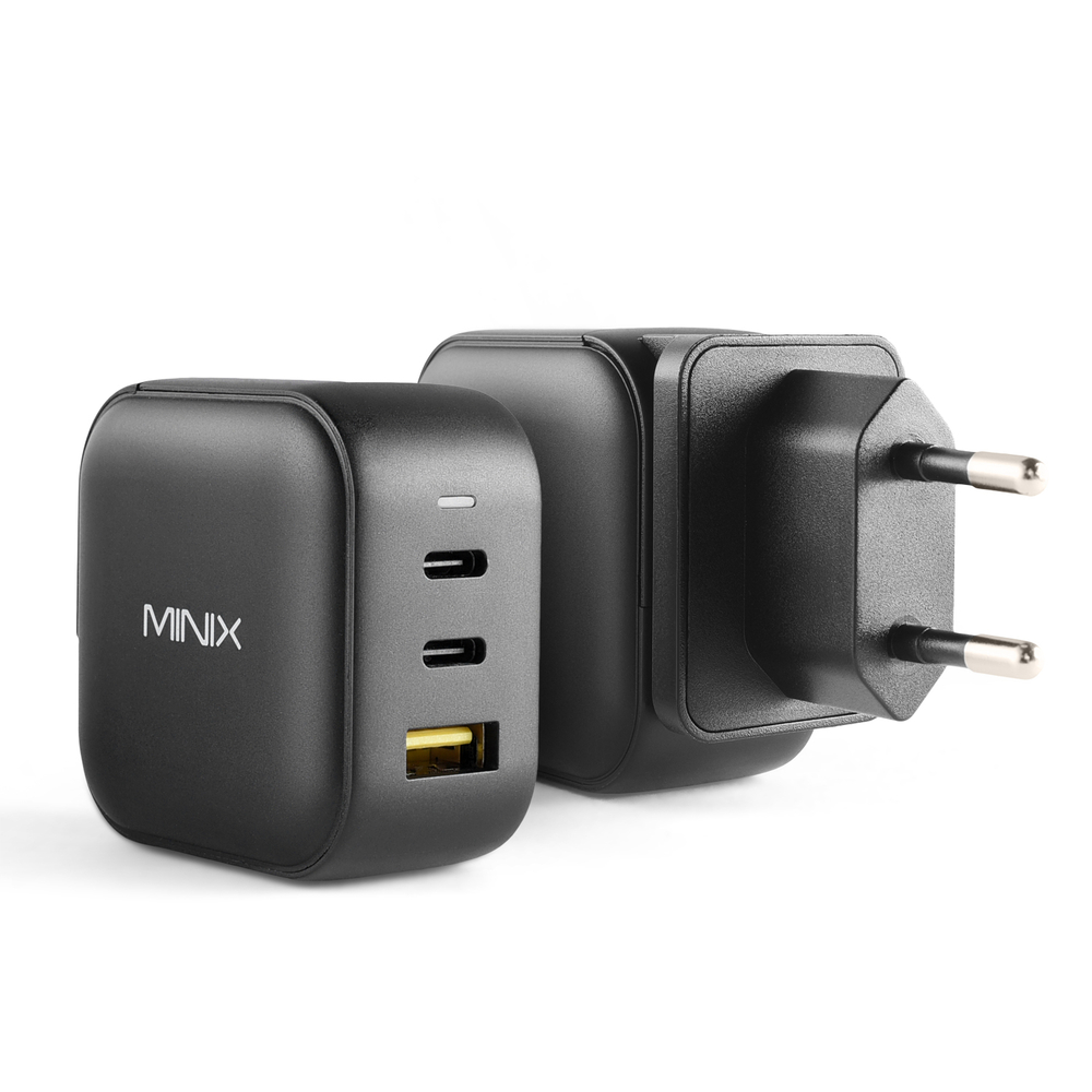 Incarcator Minix NEO P1 cu 3 porturi USB 2 x USB-C 3.0 (Max 65W) 1 x USB-A Quick Charge 3.0 (Max 36W) Minix imagine noua 2022