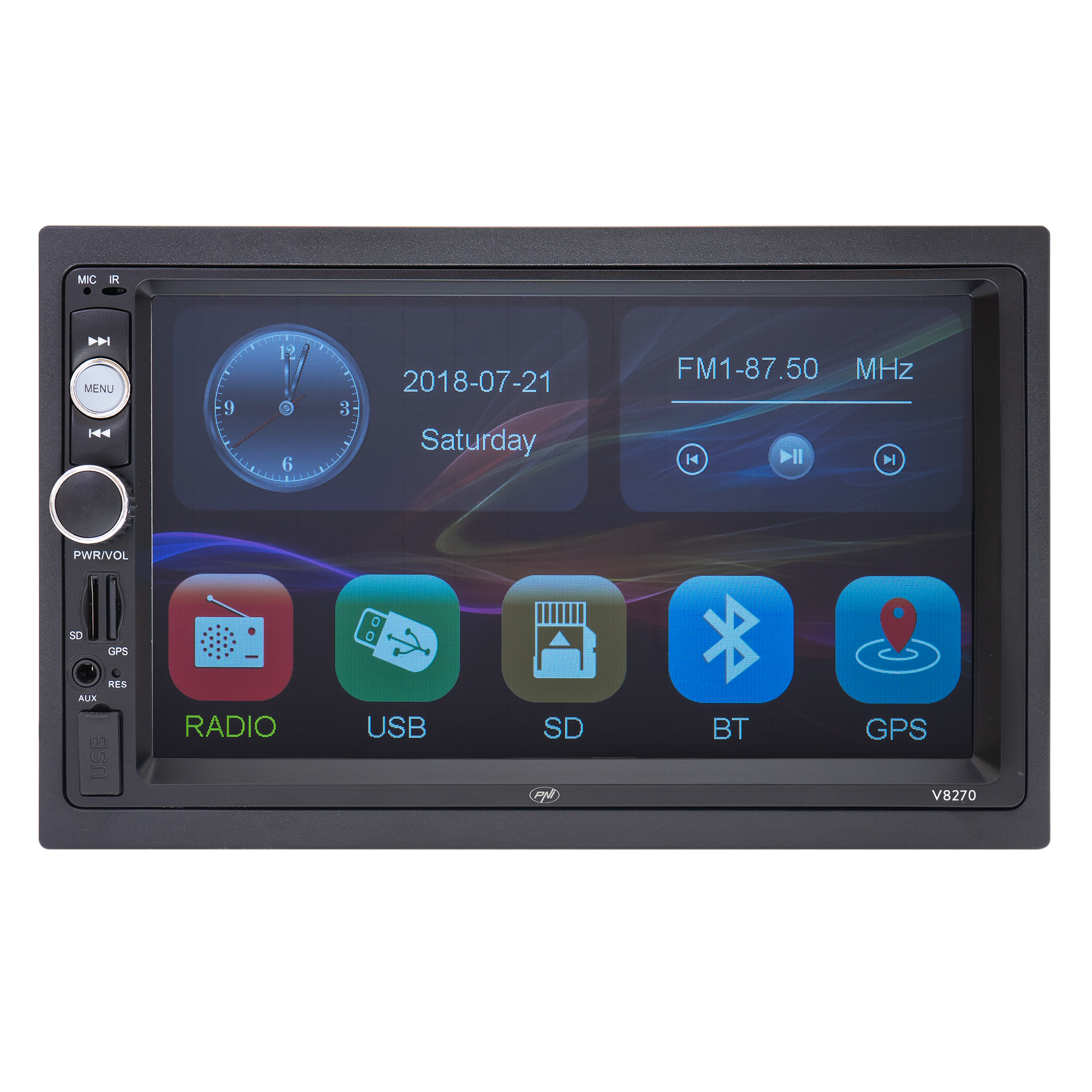 Navigatie multimedia PNI V8270 2 DIN cu GPS MP5, touch screen 7 inch, radio FM, Bluetooth, Mirror Link, AUX, USB, microSD PNI imagine noua 2022