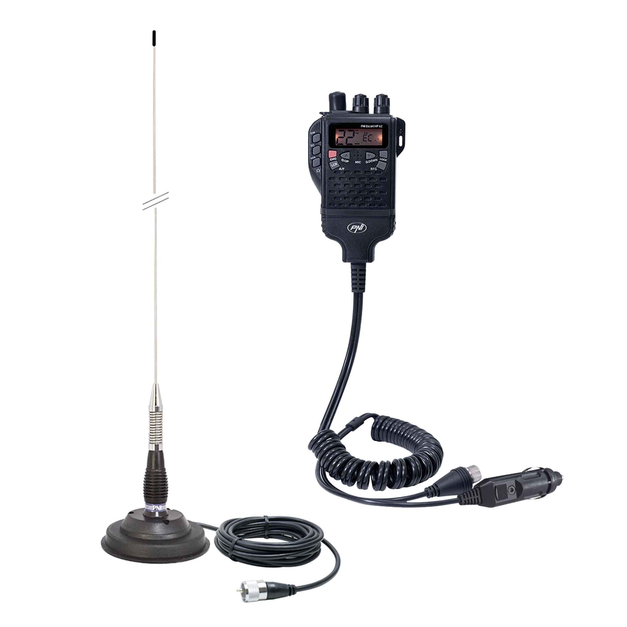 Kit Statie radio CB PNI Escort HP 62 si Antena PNI ML100 cu magnet inclus