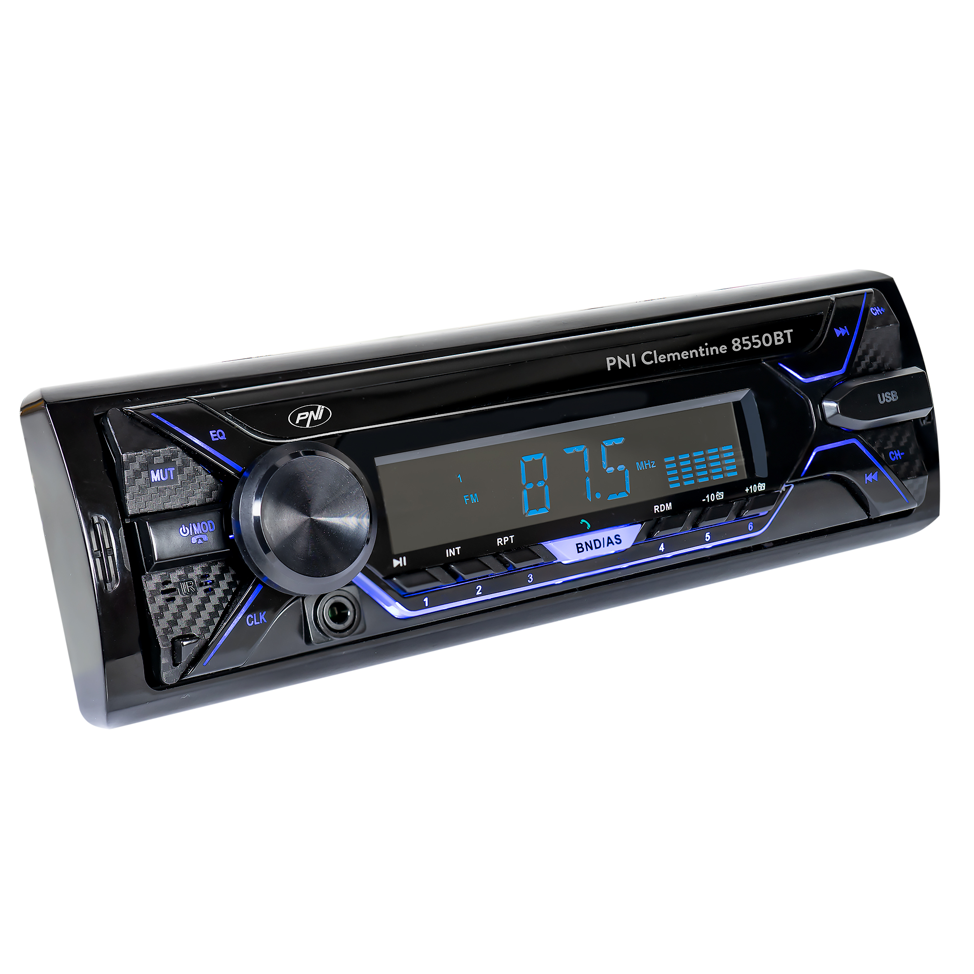 Radio MP3 player auto PNI Clementine 8550BT, fata detasabila, 4x45w, 12V, 1 DIN, cu SD, USB, AUX, RCA image1