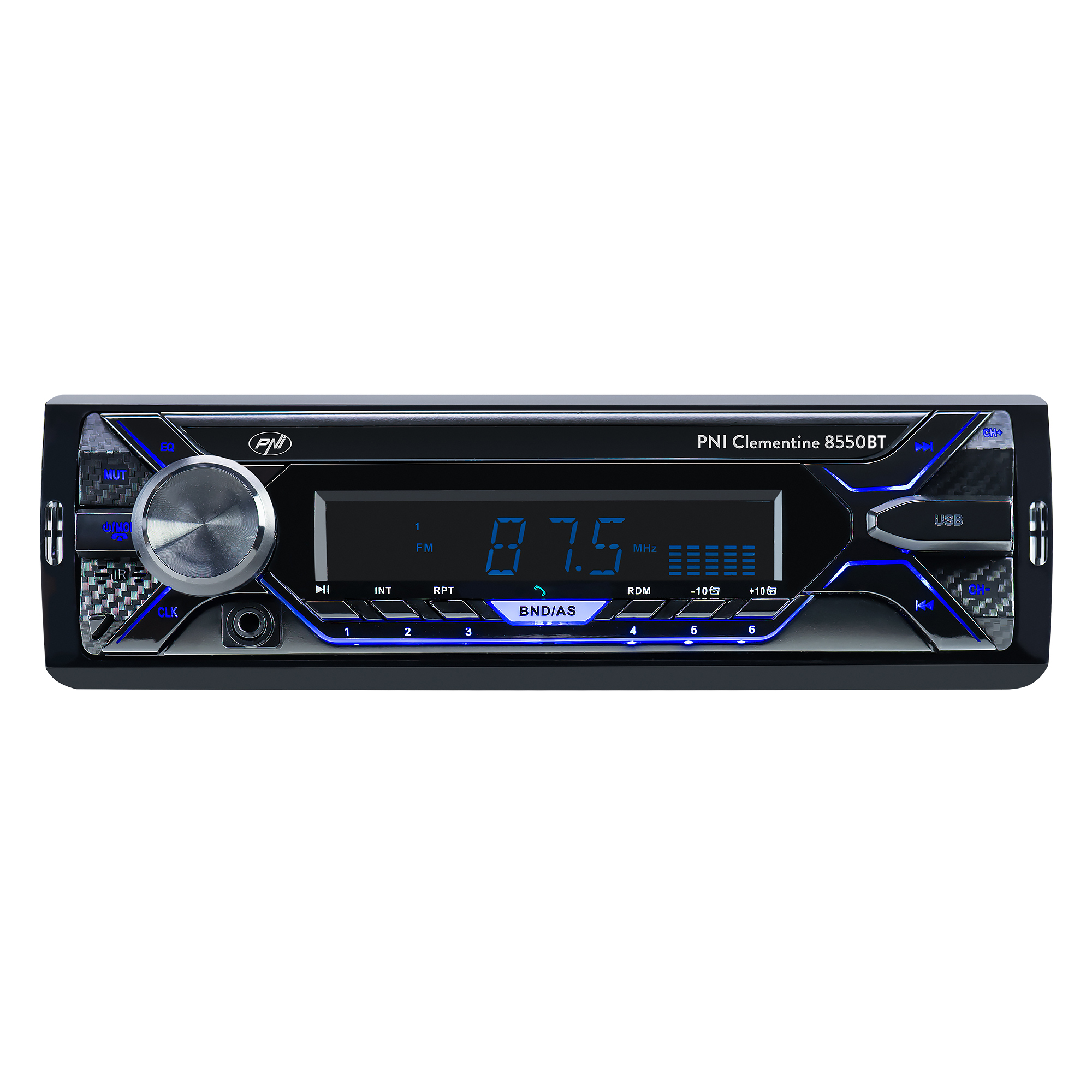 Radio MP3 player auto PNI Clementine 8550BT, fata detasabila, 4x45w, 12V, 1 DIN, cu SD, USB, AUX, RCA image2