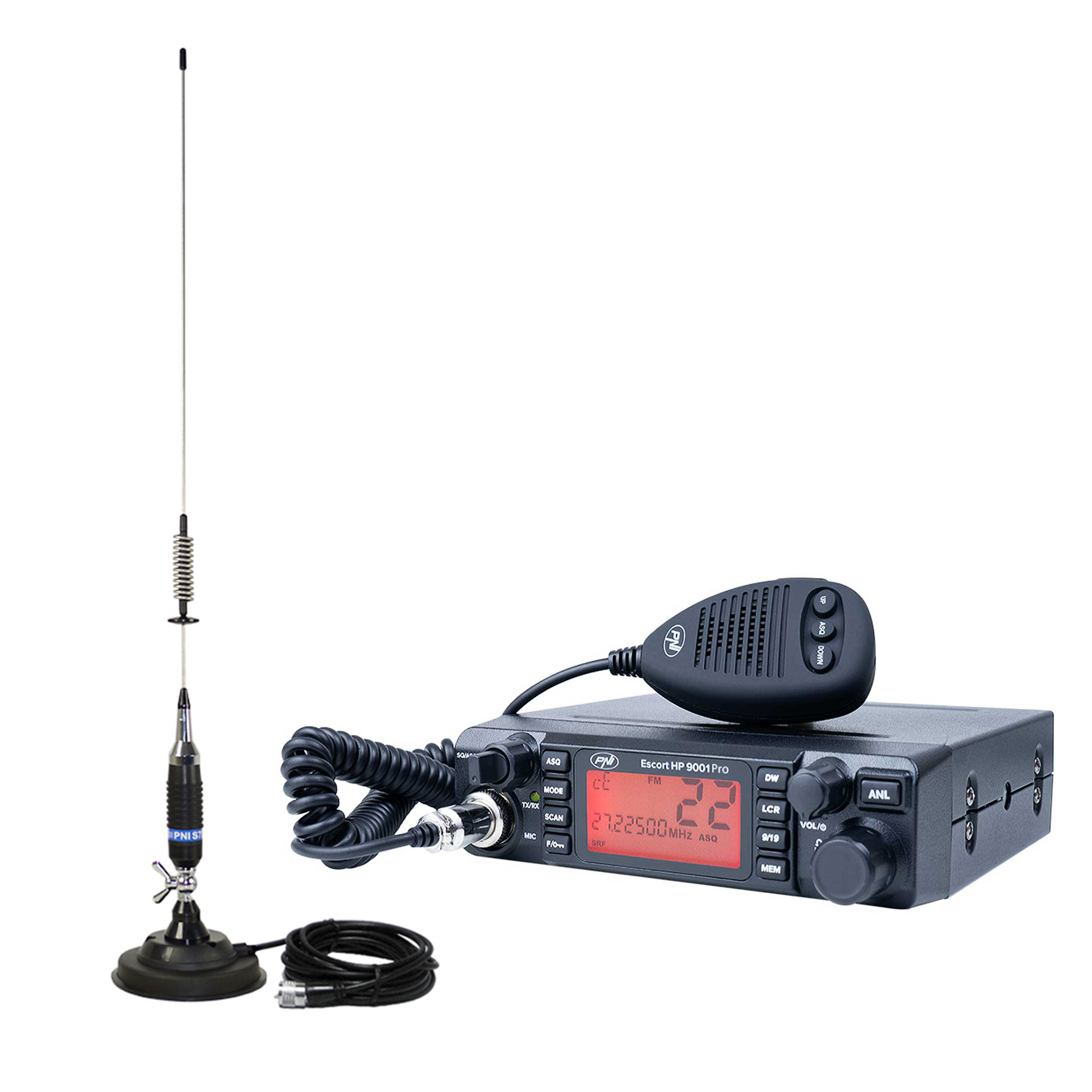 Pachet statie radio CB PNI ESCORT HP 9001 PRO ASQ + Antena CB PNI S75 cu magnet - 1 | YEO