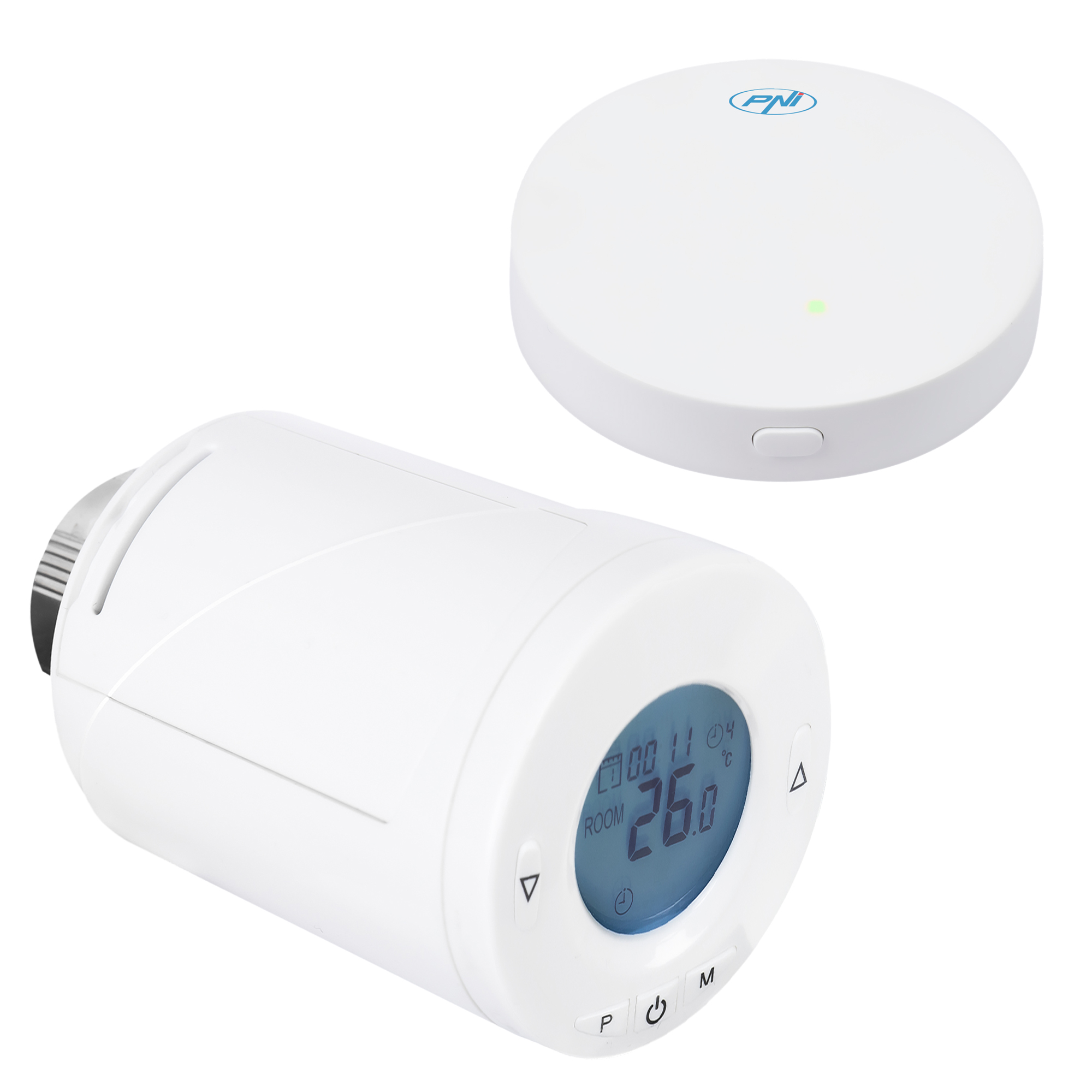 Kit Wifi cap termostatic inteligent PNI CT25T pentru calorifer + Hub PNI CT25WIFI cu control prin Internet PNI imagine noua 2022