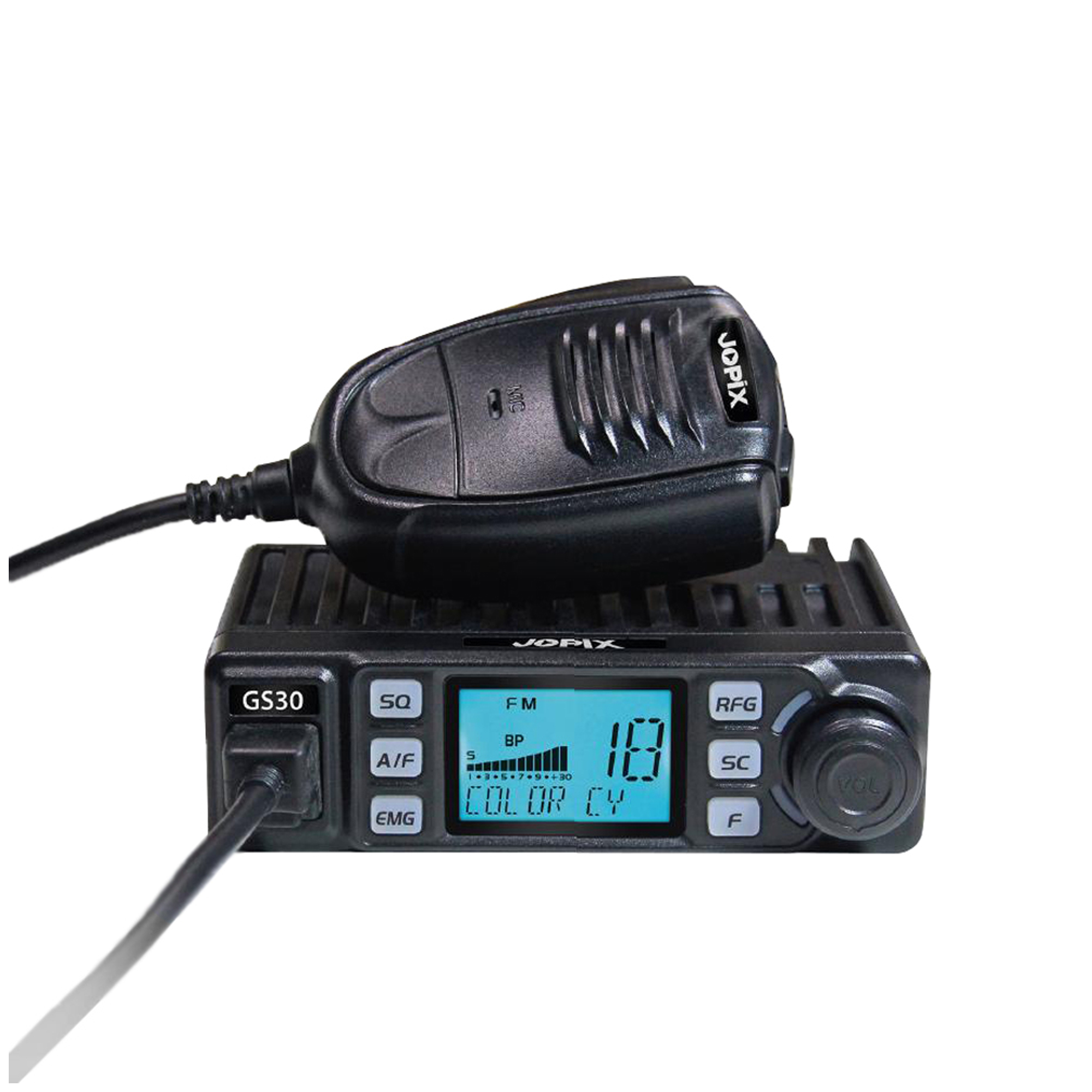 Statie radio CB JOPIX GS30 40 CH AM/FM 12-24V ASQ RF Gain ecran Multicolor - 6 | YEO