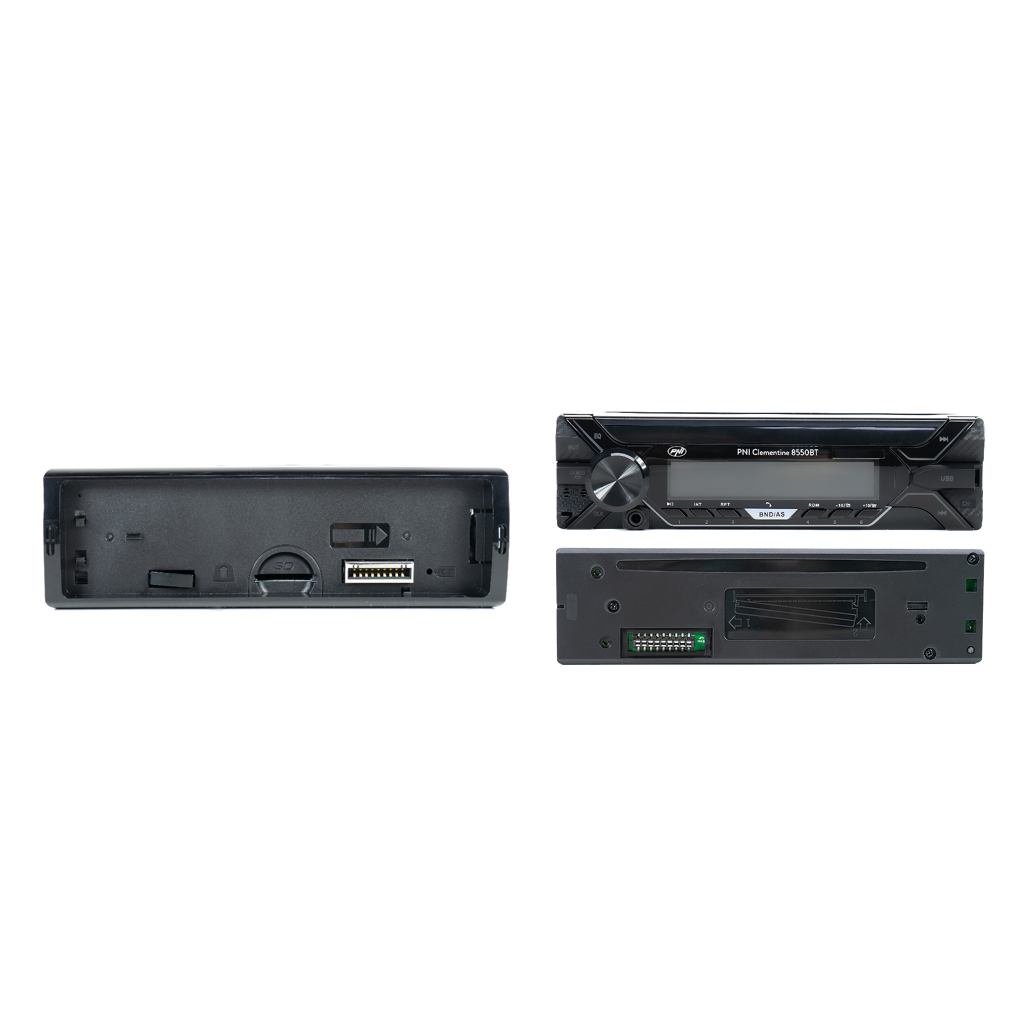 Radio MP3 player auto PNI Clementine 8550BT, fata detasabila, 4x45w, 12V, 1 DIN, cu SD, USB, AUX, RCA image9