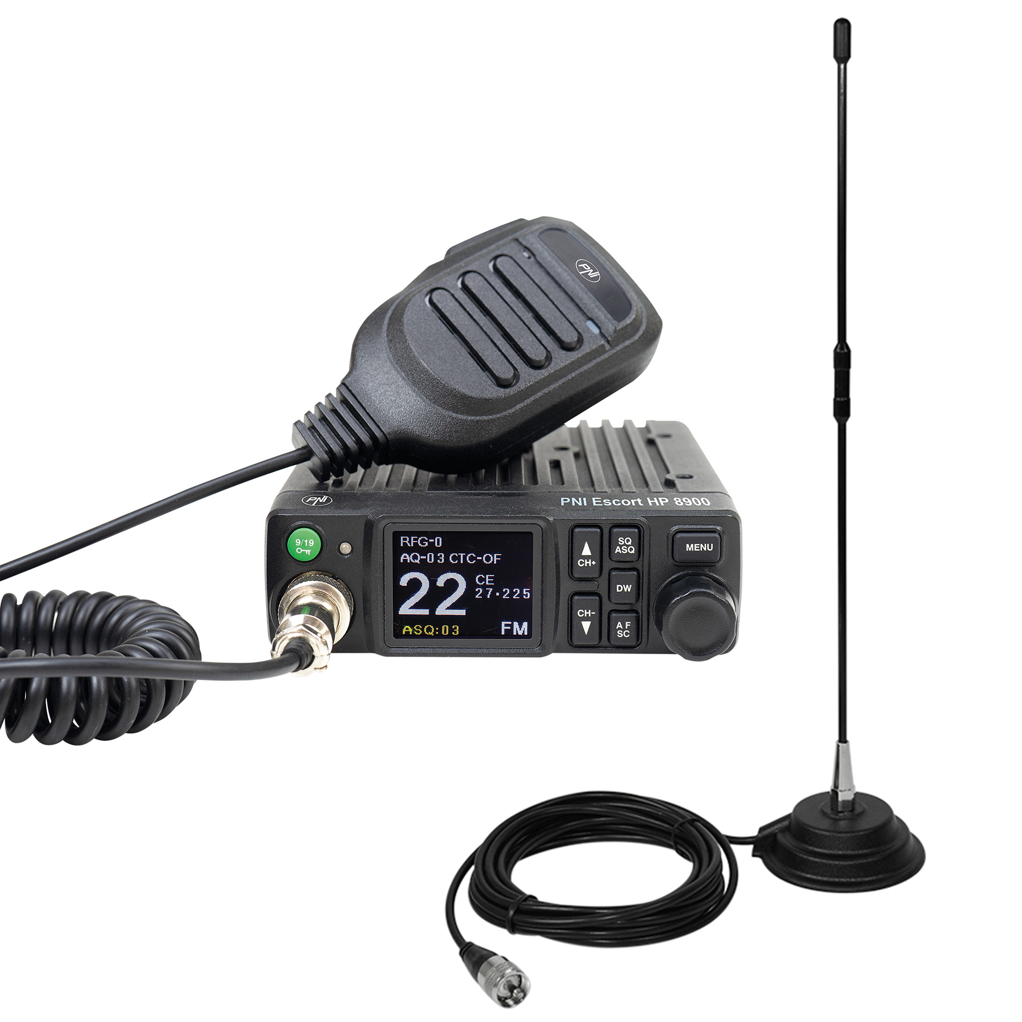 Pachet Statie radio CB PNI Escort HP 8900 ASQ, 12-24V + Antena CB PNI Extra 40 cu baza magnetica PNI imagine noua 2022