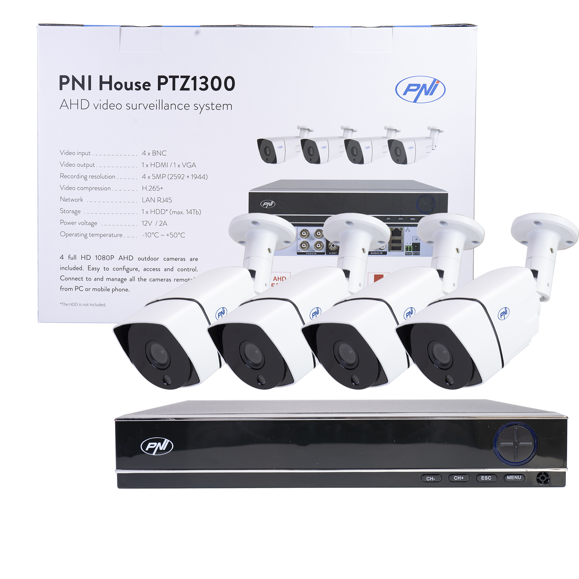 Kit di videosorveglianza AHD PNI House PTZ1300