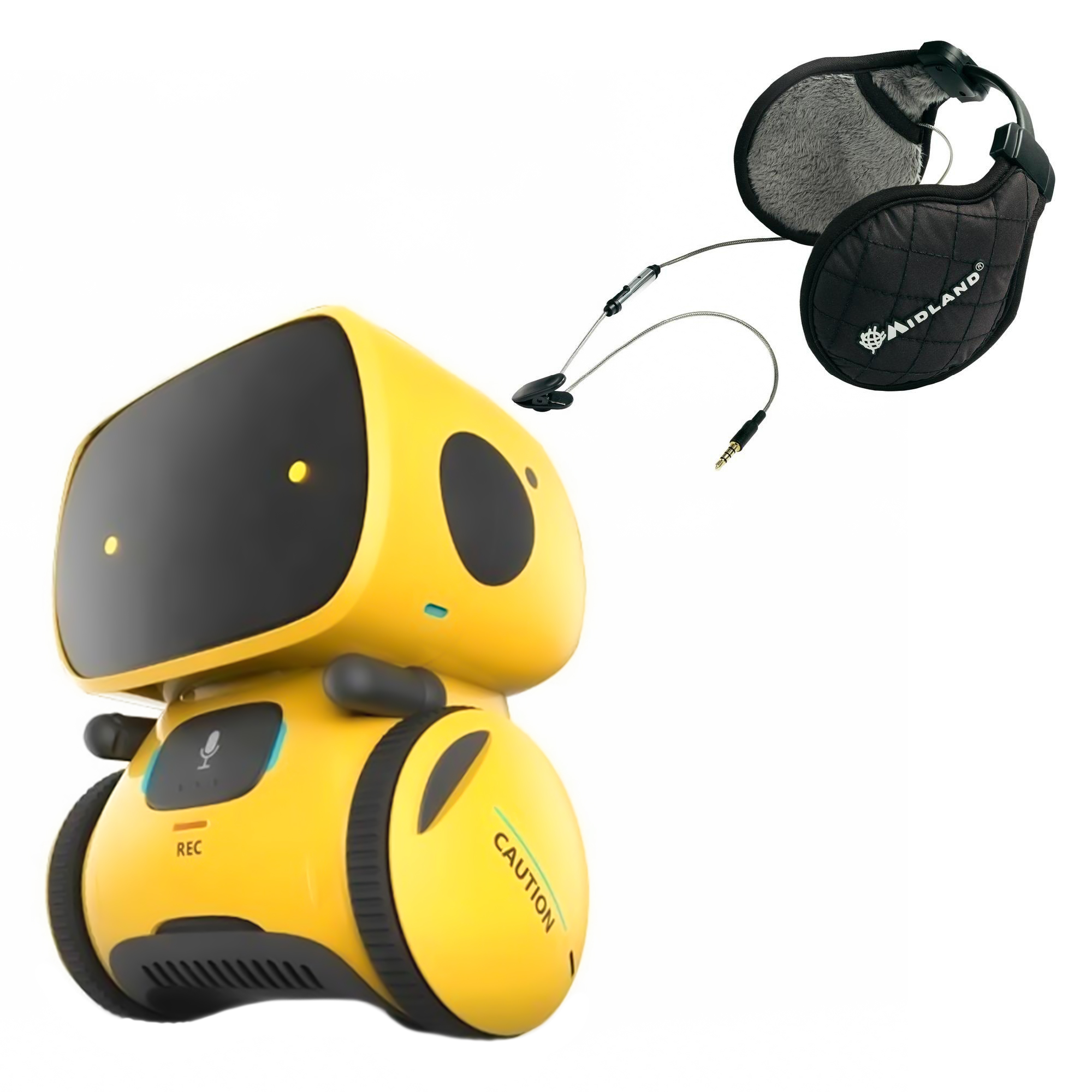 Pachet Robot inteligent interactiv PNI Robo One, control vocal, butoane tactile, galben + Casti Midland Subzero Cod C936.19 PNI imagine noua 2022
