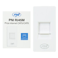 Internet socket PNI RJ45M modular, CAT5, CAT6, recessed mounting, white