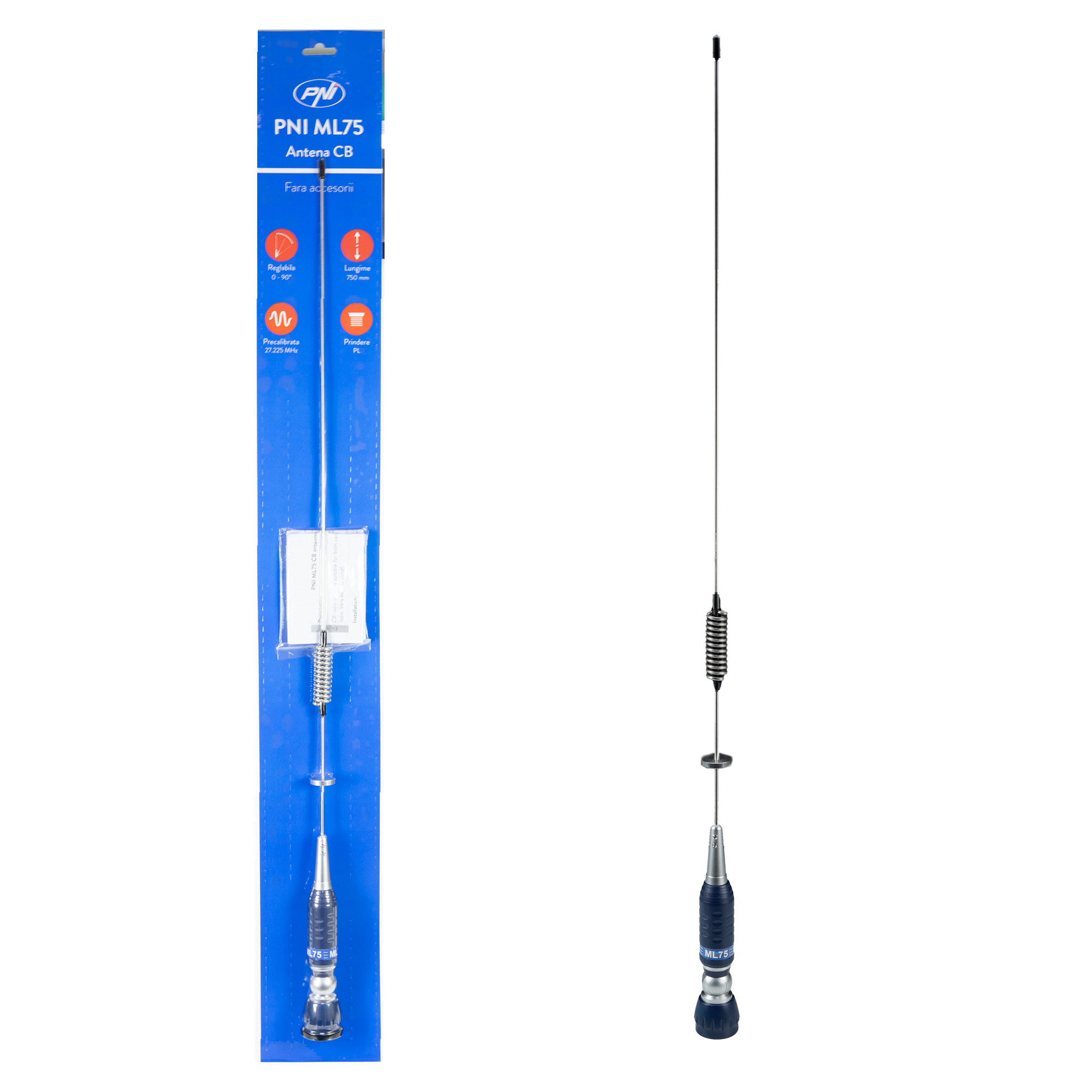 Bax 20 pieces CB antennas PNI ML75, length 75cm, 26-28MHz, 300W, foldable, without accessories