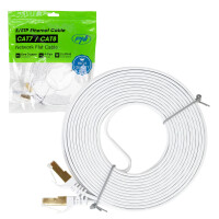 Flat network cable S/STP CAT7 PNI U7075W, 2 x RJ45, 4 pairs of wires, 32AWG, copper, 10 Gbps, 600 MHz, 7.5m, white