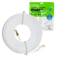 Flat network cable S/STP CAT7 PNI U7050W, 2 x RJ45, 4 pairs of wires, 32AWG, copper, 10 Gbps, 600 MHz, 5m, white