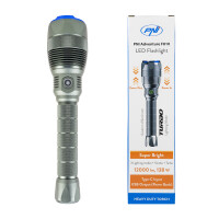 PNI Adventure F810 flashlight with LED 138 W, 3 lighting levels plus Turbo, 12000 lumens, zoom, up to 250 m, 5000 mAh battery, IPX7, Power Bank function