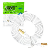Flat network cable S/STP CAT7 PNI U7030W, 2 x RJ45, 4 pairs of wires, 32AWG, copper, 10 Gbps, 600 MHz, 3m, white