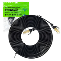 Flat network cable S/STP CAT7 PNI U7050B, 2 x RJ45, 4 pairs of wires, 32AWG, copper, 10 Gbps, 600 MHz, 5m, black