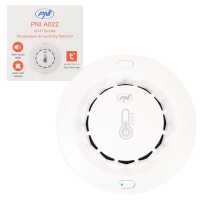 Smoke, temperature and humidity sensor PNI SafeHouse A022 with Wi-Fi, Tuya app, compatible with Alexa and Google Assistant, 80dB, standalone, white